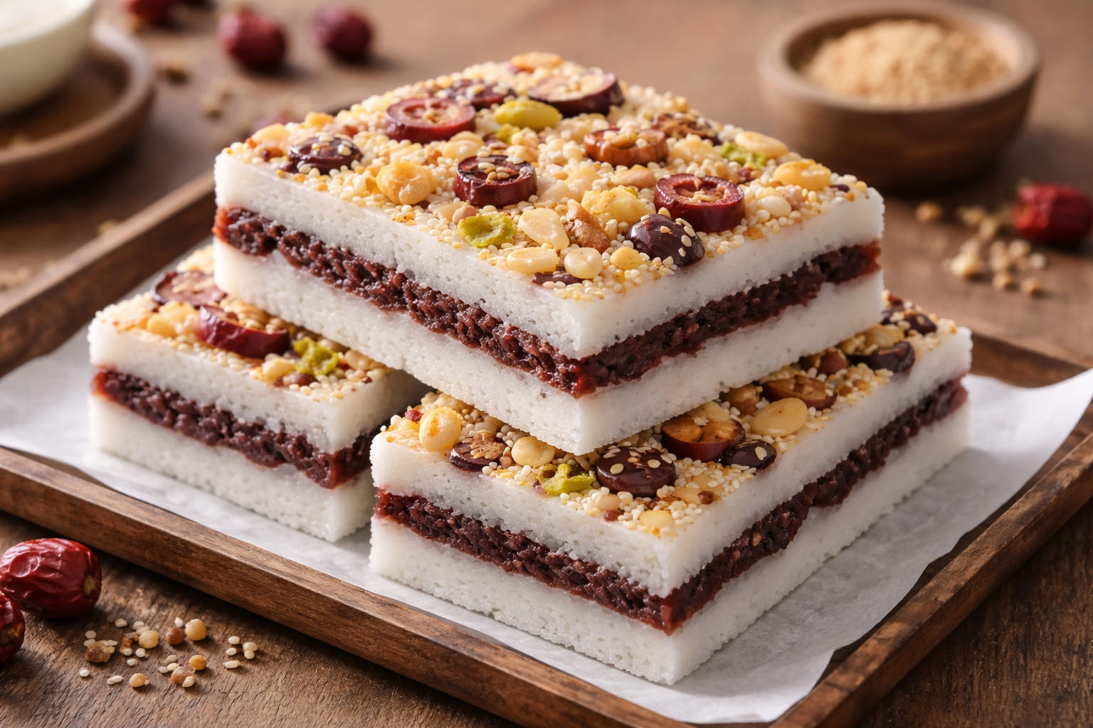 마을 구성원들과 같이 나누어 먹은 시루떡